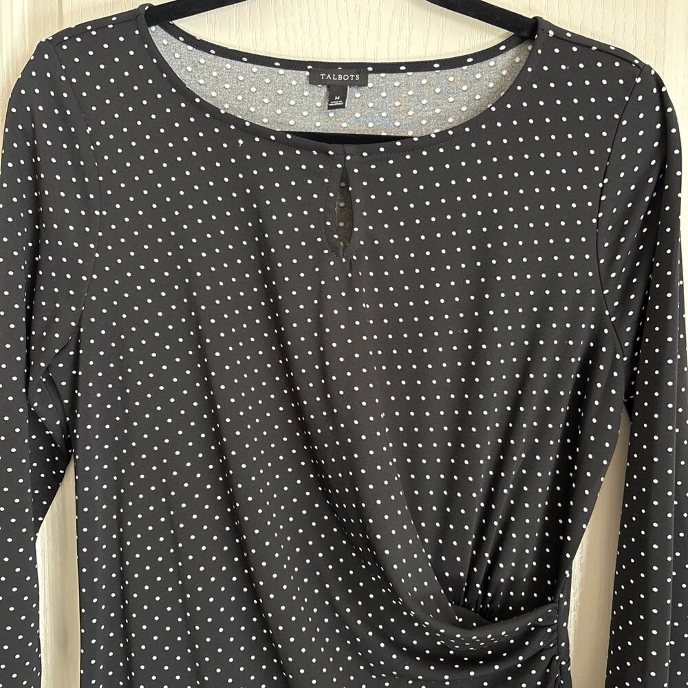 Talbots -Woman’s Dress, Polka Dot Dress With 3/4 Sleeve, Size Medium - Picture 2 of 3